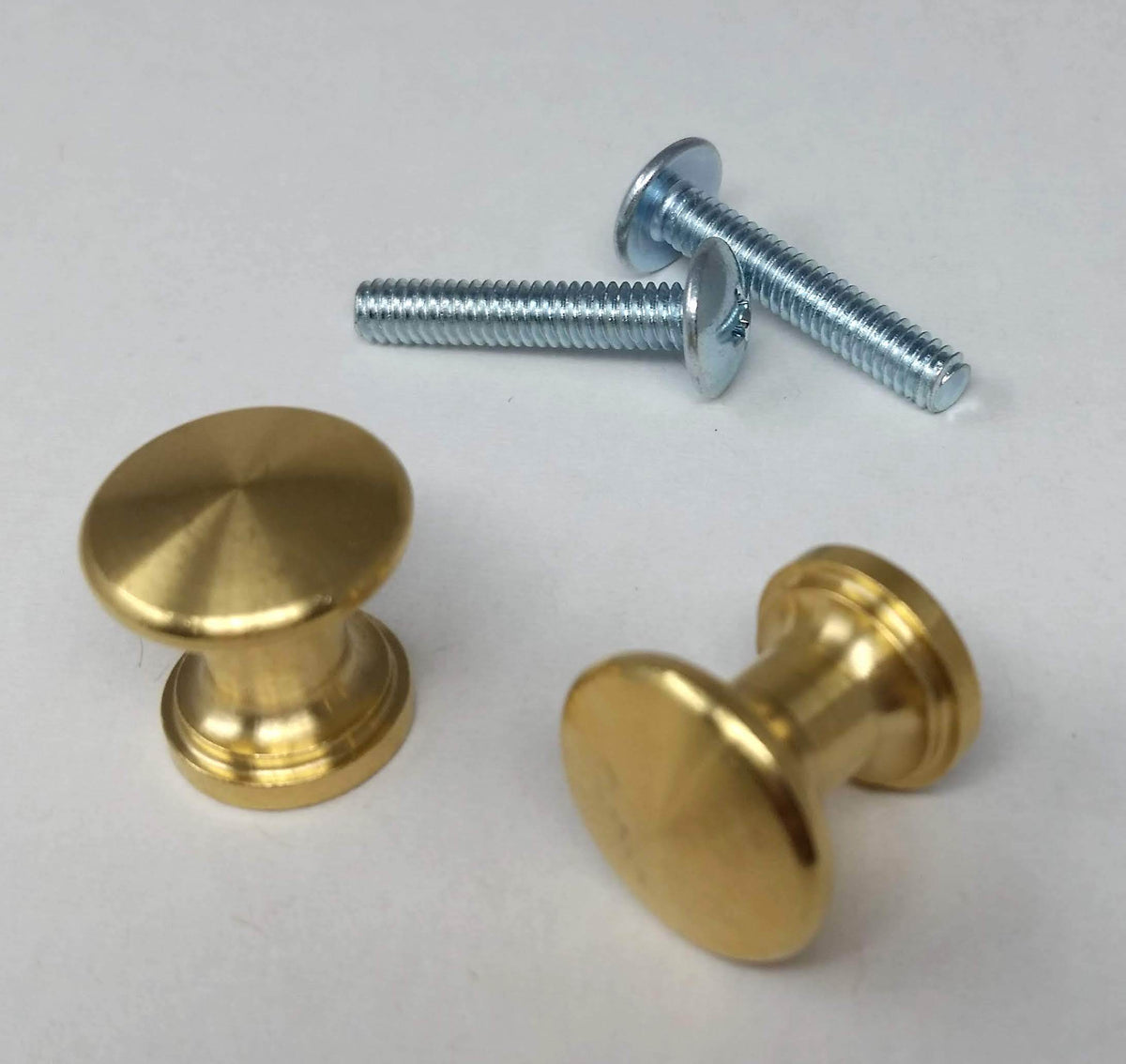 Small Satin Brass Piano Desk Knobs - One Pair